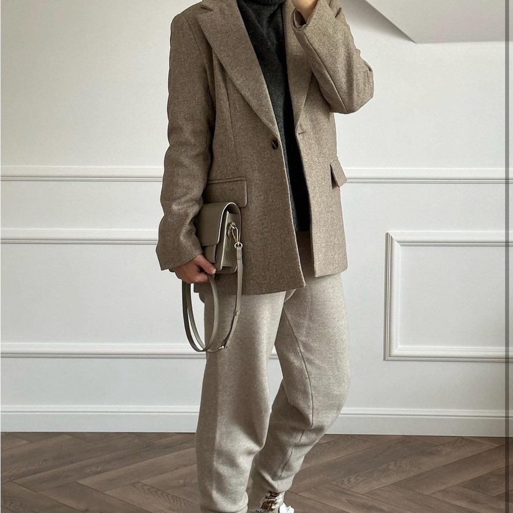 Zara Herringbone Wool Blazer - Picture 8 of 16